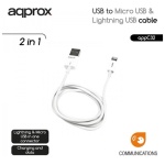 APPROX Kábel - USB to Micro USB & Lightning USB cable (Apple