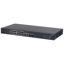 Dahua Mendzselhető PoE switch - CS4220-16GT-240 (Cloud menedzsment; 16x 1Gbps at/af PoE; 2x 1Gbps; 2x 1Gbps SFP; 240W)
