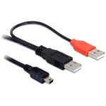 Delock Kábel - 82447 (2x USB-A 2.0 -> USB Mini 5 pin