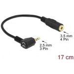 Delock Átalakító - 65674 (sztereó jack apa 2.5 mm > sztereó jack anya 3.5 mm 4 pines adapter)
