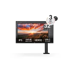 LG Monitor 32" Ergonomic - 32UN880K-B (IPS; 16:9; 4K 3840x2160; 5ms; 350cd; HDMIx2; DP; USB-C; Hangszóró