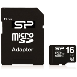 Silicon Power MicroSD kártya - 16GB microSDHC Class10 + adapter