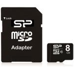 Silicon Power MicroSD kártya - 8GB microSDHC Class10 + adapter