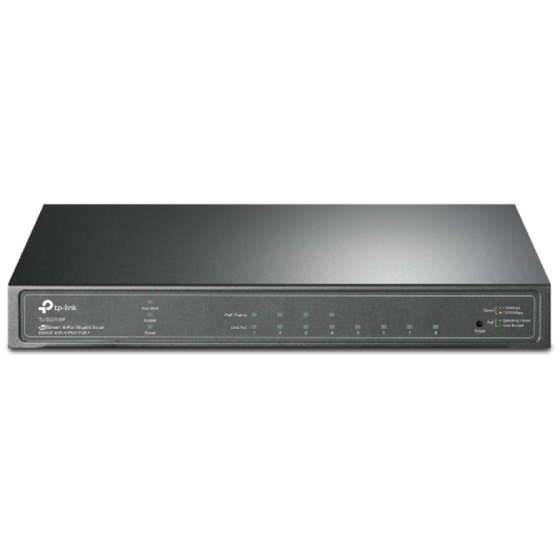TP-Link Switch Smart PoE - TL-SG2008P (4port 1Gbps + 4port 1Gbps at/af PoE+; 62W)