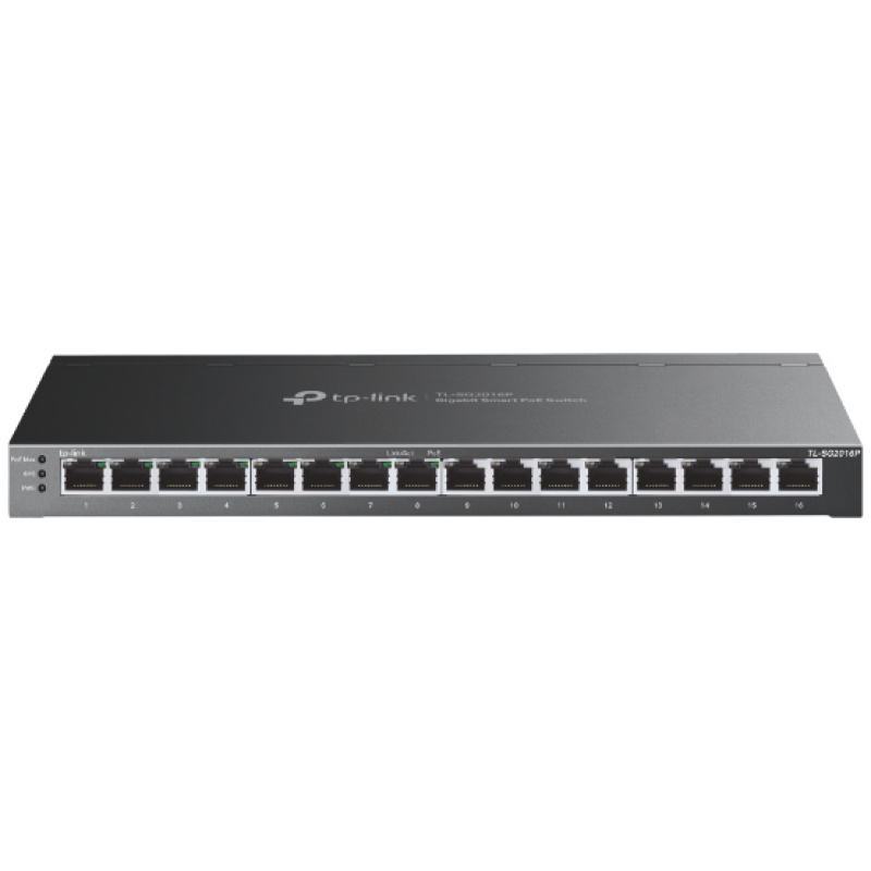 TP-Link Switch Smart PoE - SG2016P (16port 1Gbps; 8× 802.3at/af PoE+; 120W; L2/L3/L4)