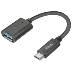 Trust Kábel - USB-C - USB3.0 (10cm; fekete; USB-C - USB-A csatlakozó)