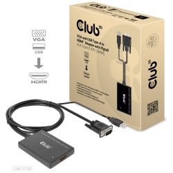 Club 3D Átalakító - CAC-1720 (USB-A & VGA to HDMI