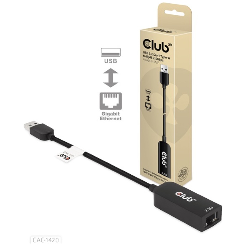 Club 3D Átalakító - CAC-1420 (3.2 USB-A to RJ45