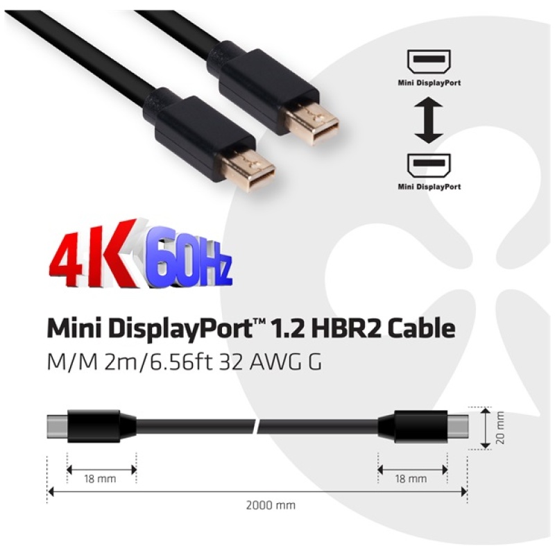 Club 3D Kábel - CAC-2161 (Mini DisplayPort 1.2 M/M